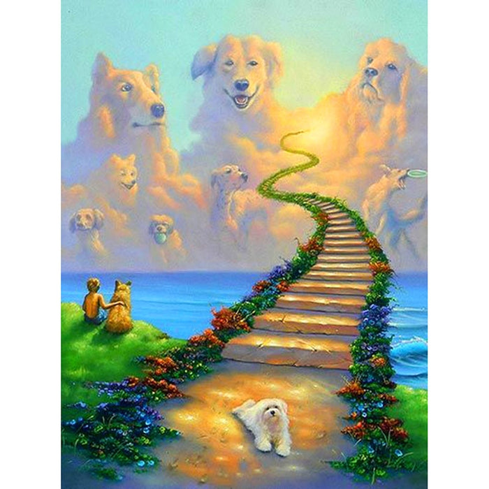 Cute Dogs & Clouds 5D DIY Paint By Diamond Kit