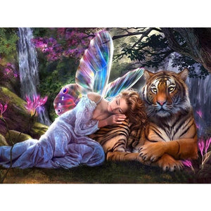 Butterfly Fairy With Tiger 5D DIY Paint By Diamond Kit - Paint by Diamond