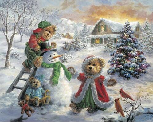 Teddy's Christmas 5D DIY Paint By Diamond Kit - Paint by Diamond