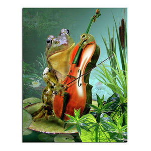 Frog Violin 30x40 5D DIY Paint By Diamond Kit - Paint by Diamond