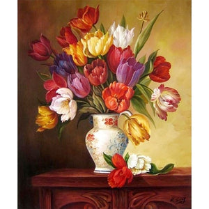 Multi Color Peony Flowers Embroidery 5D DIY Paint By Diamond Kit