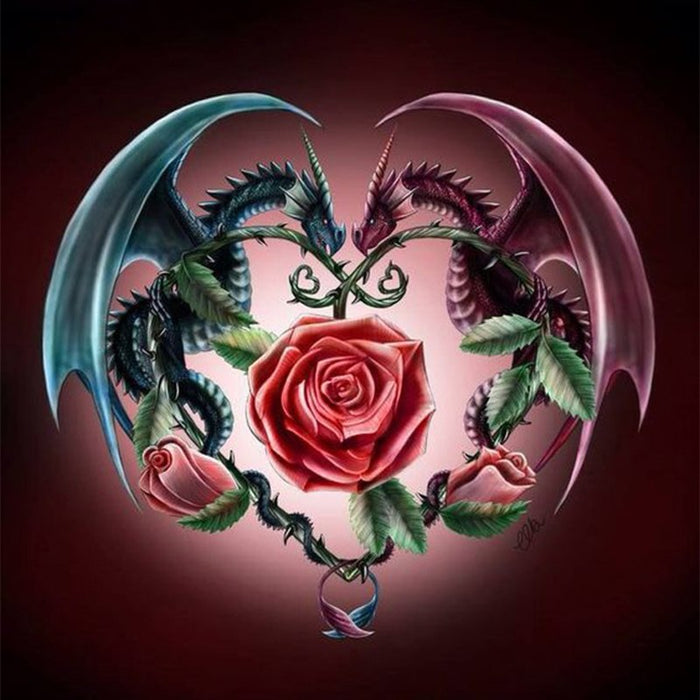 Dragon Rose 5D DIY Paint By Diamond Kit