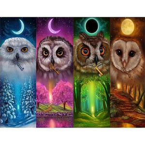 Four Seasons Owl 5D DIY Paint By Diamond Kit - Paint by Diamond