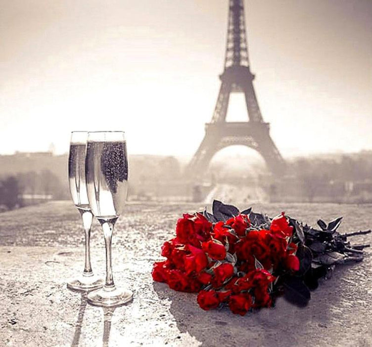 Eiffel Tower & Wine 5D DIY Paint By Diamond Kit