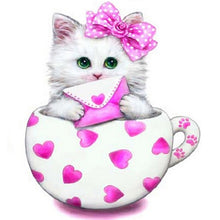 Pink Cartoon cat 5D DIY Paint By Diamond Kit