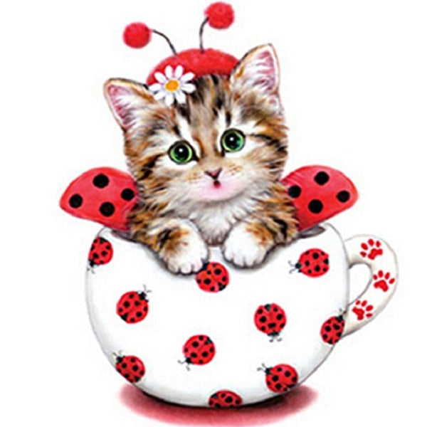 Beetle Cartoon cat 5D DIY Paint By Diamond Kit - Paint by Diamond