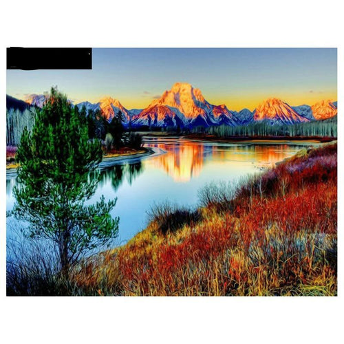 5d diy diamond painting cross stitch kit Diamond embroidery landscape RIVER mountain picture diamond mosaic pattern gift - Paint by Diamond