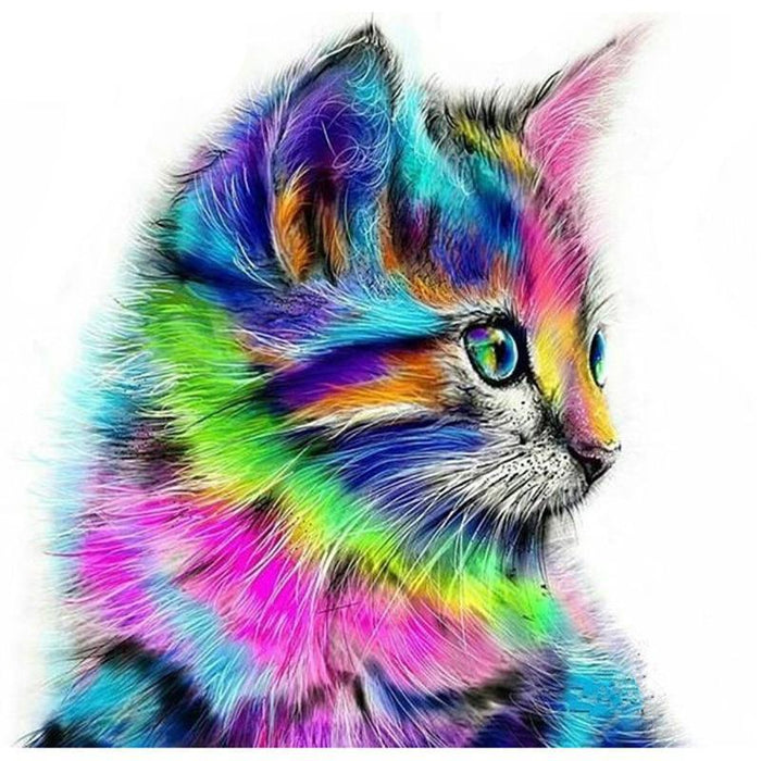 Colorful Cat 5D DIY Paint By Diamond Kit