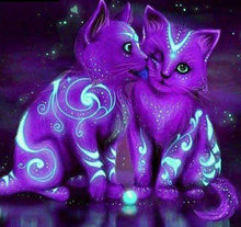 Purple Cat 5D DIY Paint By Diamond Kit