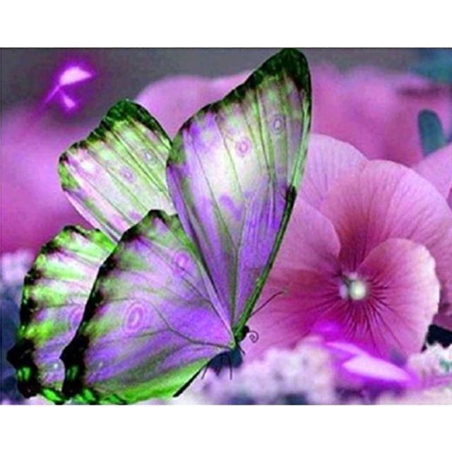 Butterfly Purple Gift 5D DIY Paint By Diamond Kit - Paint by Diamond