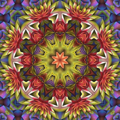 Floral Religion Mandala 5D DIY Paint By Diamond Kit - Paint by Diamond