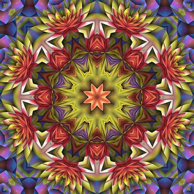 Floral Religion Mandala 5D DIY Paint By Diamond Kit - Paint by Diamond