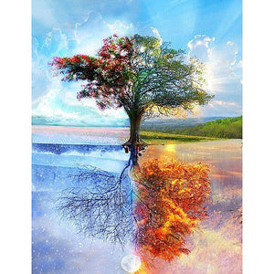 Four Seasons Tree 5D DIY Paint By Diamond Kit