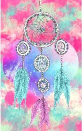 Pink & Green Dream Catcher 5D DIY Paint By Diamond Kit