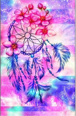 Flower Dream Catcher 5D DIY Paint By Diamond Kit