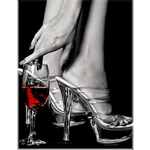 Wine And High Heel 5D DIY Paint By Diamond Kit - Paint by Diamond