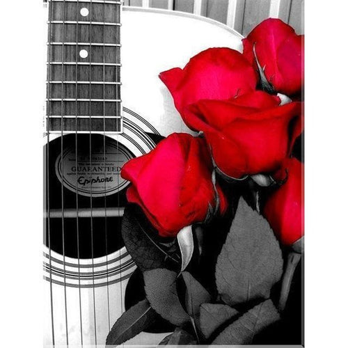 Roses & Guitar 5D DIY Paint By Diamond Kit - Paint by Diamond