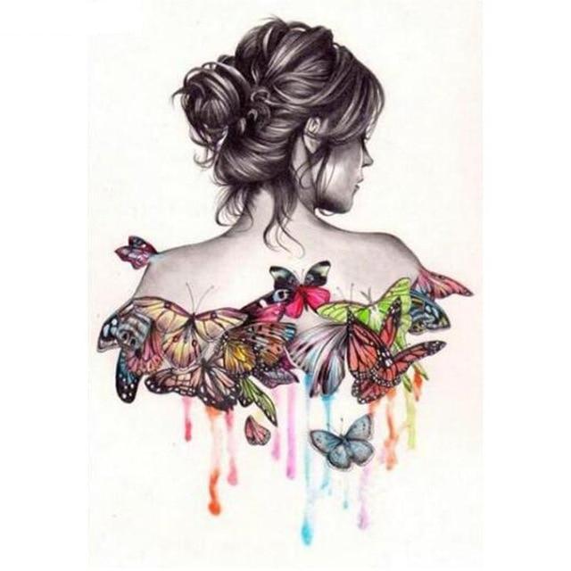 Beautiful Butterfly girl 5D DIY Paint By Diamond Kit