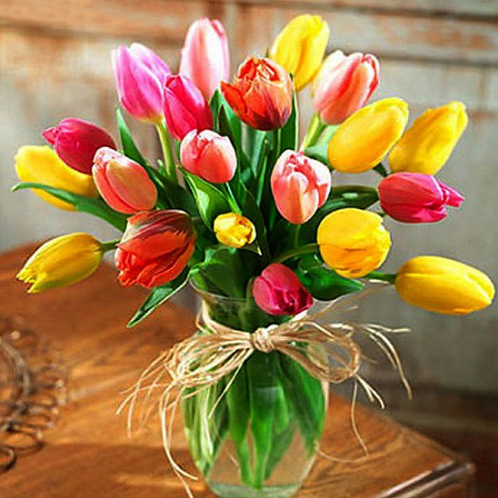 Tulips Flowers 5D DIY Paint By Diamond Kit - Paint by Diamond