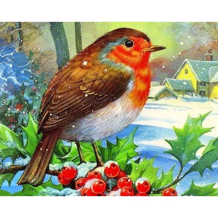 Birds In Snow 5D DIY Paint By Diamond Kit