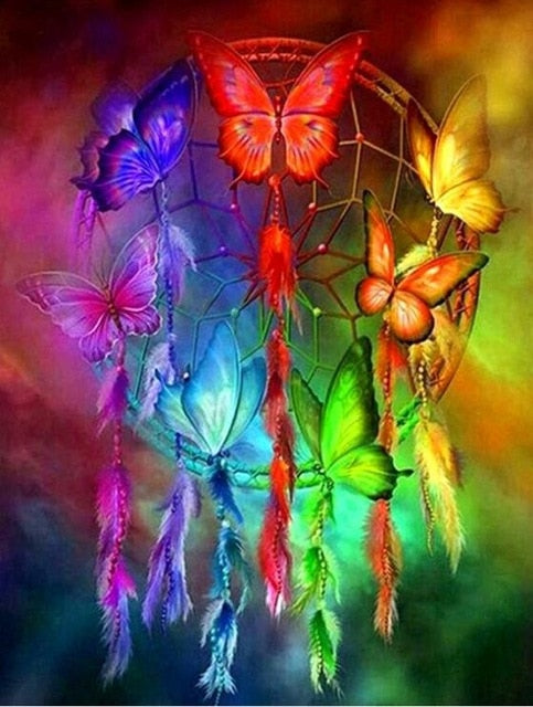 Rainbow Butterflies 5D DIY Paint By Diamond Kit