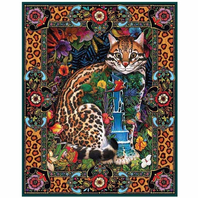 Vintage Art Cat 5D DIY Paint By Diamond Kit