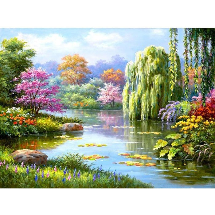 Spring Landscape 5D DIY Paint By Diamond Kit - Paint by Diamond