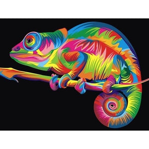 Colorful Animals Chameleon 5D DIY Paint By Diamond Kit - Paint by Diamond