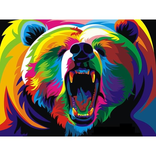Aggressive Bear 5D DIY Paint By Diamond Kit - Paint by Diamond