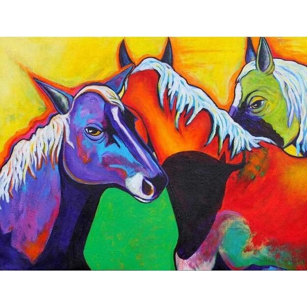 Colorful Horses 5D DIY Paint By Diamond Kit