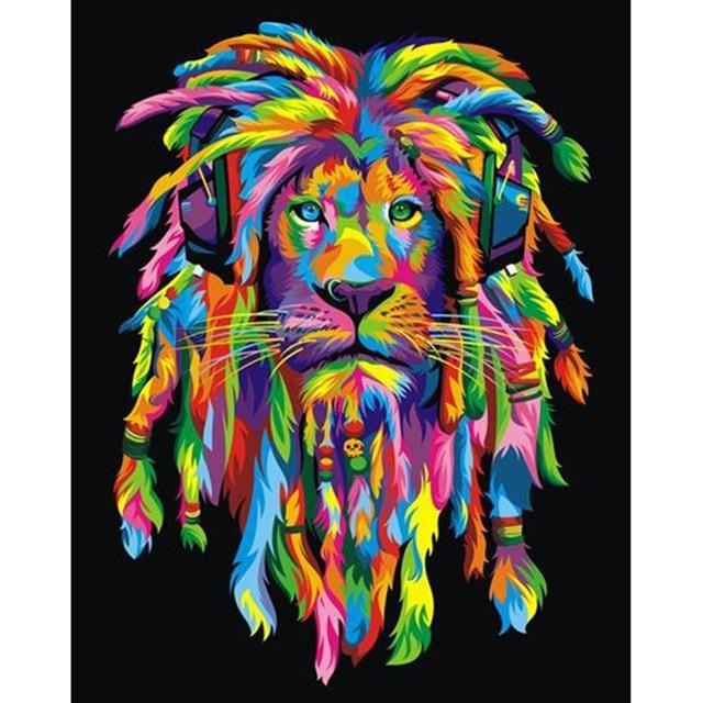 Boho Lion Of The Jungle 5D DIY Paint By Diamond Kit - Paint by Diamond