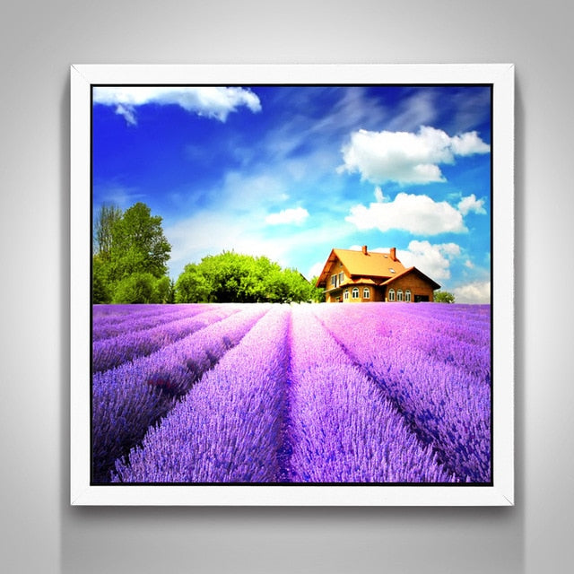 5D DIY Diamond Painting "lavender fields" Embroidery Full Square Diamond Cross Stitch Rhinestone Mosaic Painting Home Decor Gift - Paint by Diamond