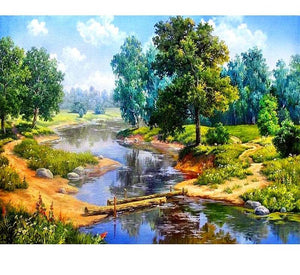 Forest Lake Scenery  5D DIY Paint By Diamond Kit - Paint by Diamond