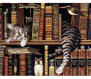 Cat in the Bookshelf 5D DIY Diamond Painting