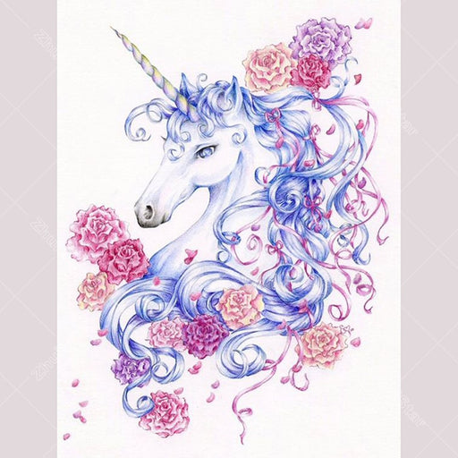 Flowers & Unicorn 5D DIY Paint By Diamond Kit - Paint by Diamond