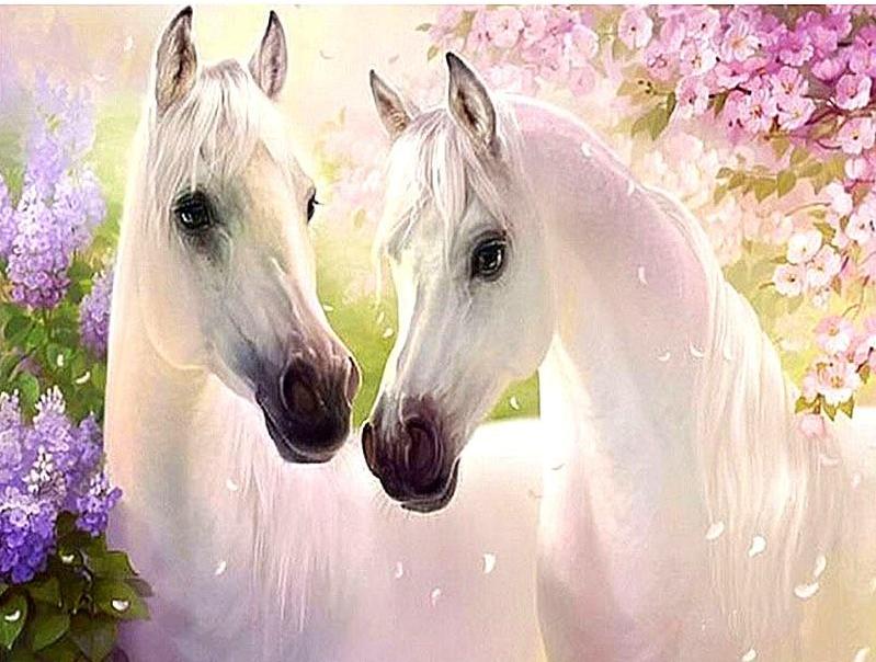 White Horse 5D DIY Paint By Diamond Kit