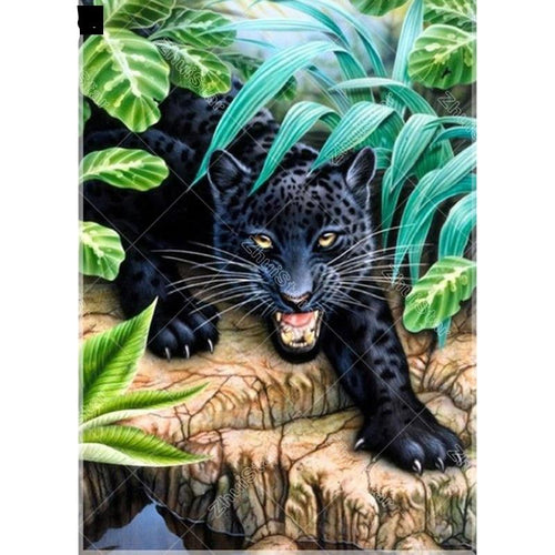 Leopard in forest 5D DIY Paint By Diamond Kit