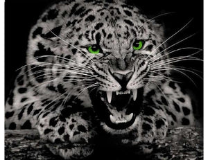 Ferocious Leopard 5D DIY Paint By Diamond Kit