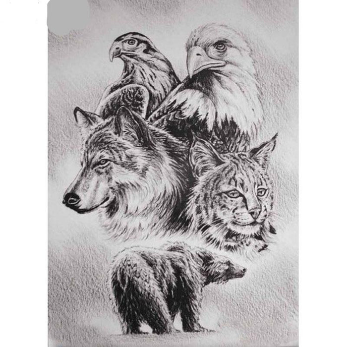 Wolf Hawk Bear 5D DIY Paint By Diamond Kit