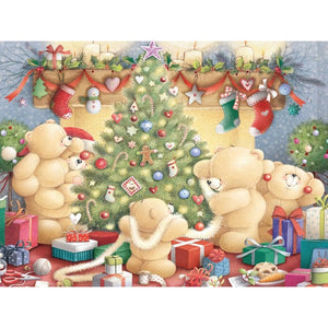 Christmas Teddy Bear Family 5D DIY Paint By Diamond Kit