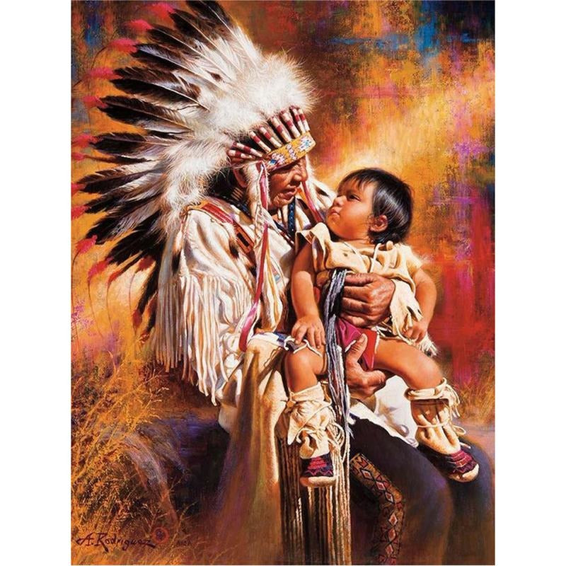 Indian & Baby 5D DIY Paint By Diamond Kit - Paint by Diamond