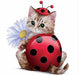 Cute kitten with flower 5D DIY Paint By Diamond Kit - Paint by Diamond