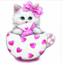 Sly Pink Cat 5D DIY Paint By Diamond Kit - Paint by Diamond