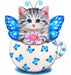 Cute Blue Cat 5D DIY Paint By Diamond Kit - Paint by Diamond