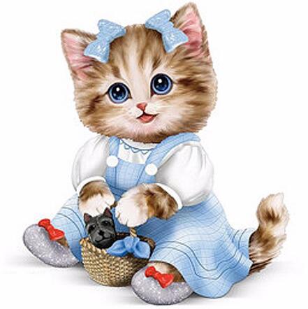 Joyful Blue Kitten 5D DIY Paint By Diamond Kit - Paint by Diamond