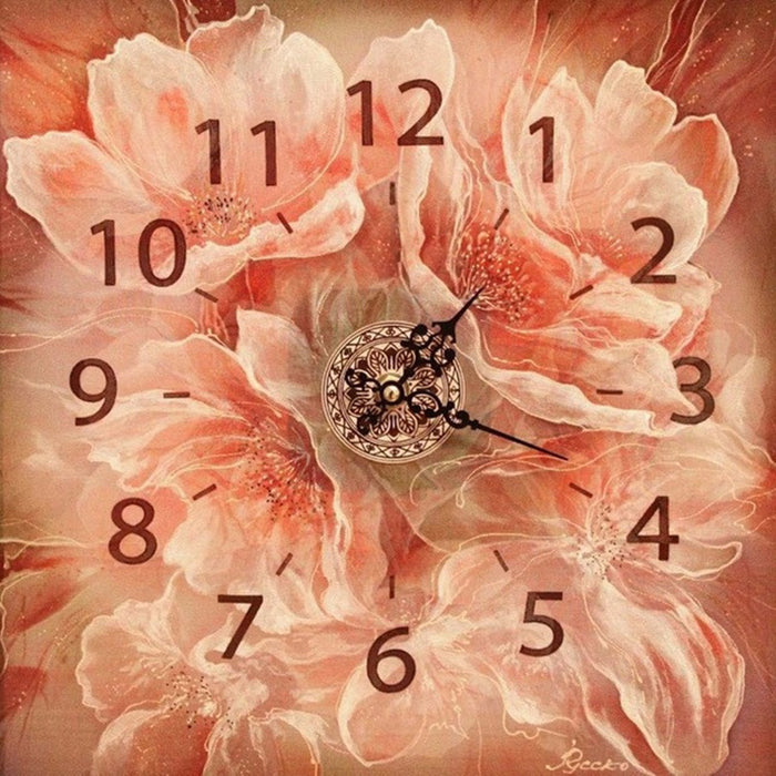 Flower Clock 5D DIY Paint By Diamond Kit