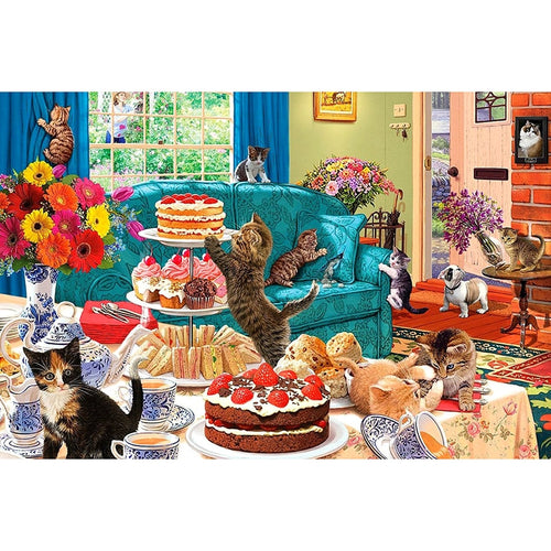 Cats In The House 5D DIY Paint By Diamond Kit