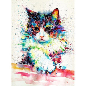 Color Cat 5D DIY Paint By Diamond Kit