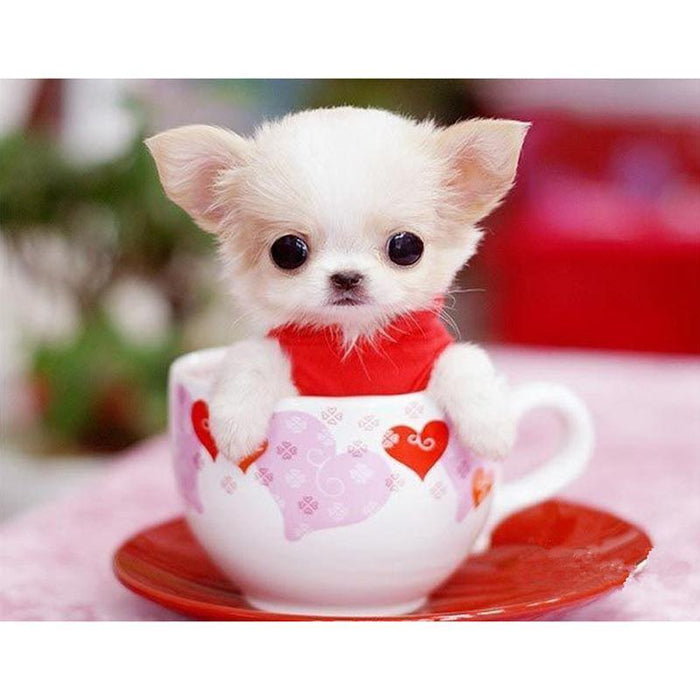 Teacup Puppy 5D DIY Paint By Diamond Kit