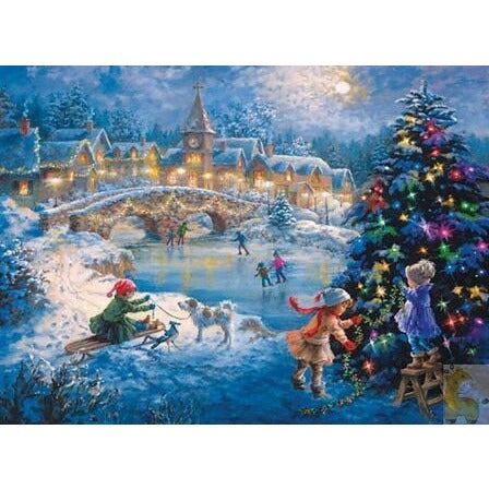 Winter Scenery Cross Stitch 5D DIY Paint By Diamond Kit - Paint by Diamond